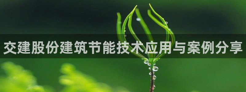 e尊电竞：交建股份建筑节能技术应用与案例分享