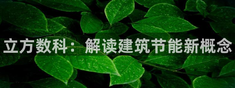 e尊国际平台：立方数科：解读建筑节能新概念