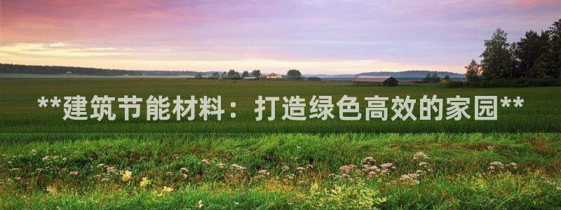 e尊国际-可可计划：**建筑节能材料：打造绿色高效的家园**