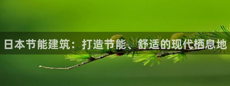 e尊国际娱乐官网地址：日本节能建筑：打造节能、舒适的现代栖息地