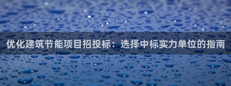 谁知道e尊国际的网址：优化建筑节能项目招投标：选择中标实力单位的指南
