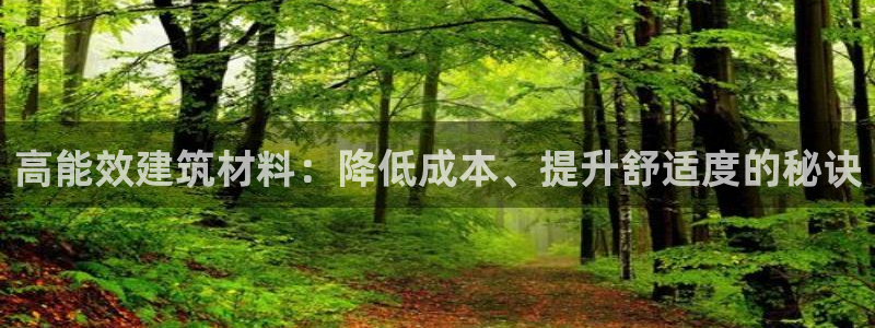e尊国际平台：高能效建筑材料：降低成本、提升舒适度的秘诀