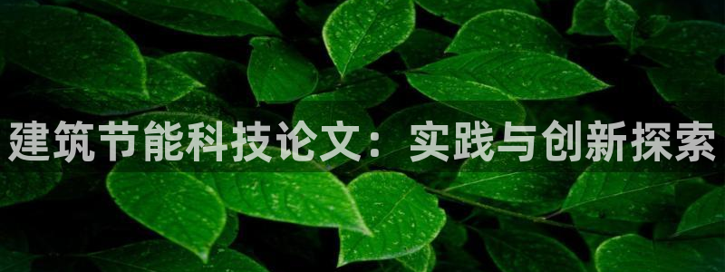 e尊国际-e尊国际官网：建筑节能科技论文：实践与创新探索