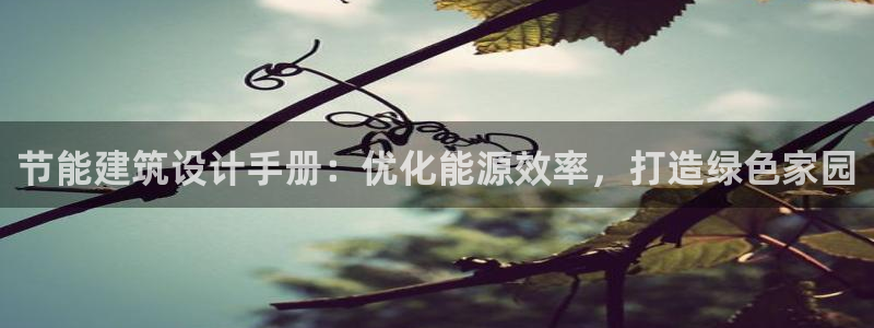 e尊国际app：节能建筑设计手册：优化能源效率，打造绿色家园