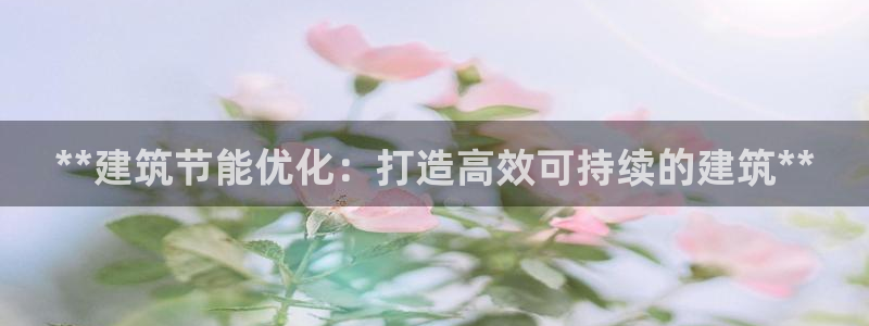 e尊国际娱乐官网地址：**建筑节能优化：打造高效可持续的建筑**